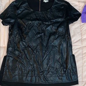 Leather short sleeve shirt